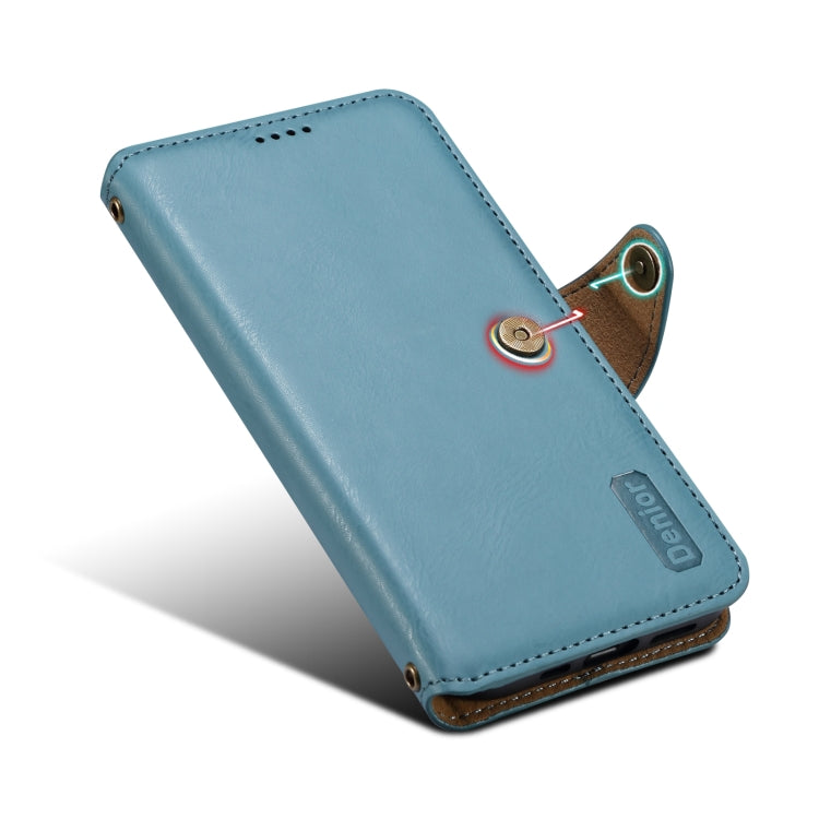 For iPhone 16 Plus Denior Cowhide Texture Wallet Style Leather Phone Case(Blue) - free shipping - PMC Jewellery - Order now!