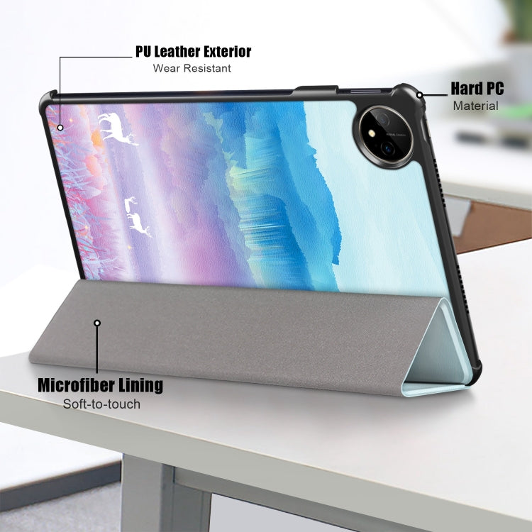 For Huawei MatePad Pro 11 2024 / 2022 Coloured Drawing 3-Fold Smart Leather Tablet Case(Dream Deer) - Huawei by PMC Jewellery | Online Shopping South Africa | PMC Jewellery | Buy Now Pay Later Mobicred