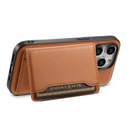 For iPhone 15 Pro Max Denior Cowhide Texture Leather MagSafe Detachable Wallet Phone Case(Khaki)