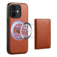 For iPhone 12 Denior Cowhide Texture Leather MagSafe Detachable Wallet Phone Case(Brown) - iPhone 12 / 12 Pro Cases by Denior | Online Shopping South Africa | PMC TechLife | Buy Now Pay Later Mobicred