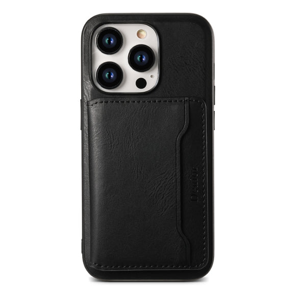 For iPhone 12 Pro Max Denior Cowhide Texture Leather MagSafe Detachable Wallet Phone Case(Black)