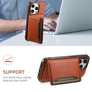 For iPhone 12 Pro Max Denior Cowhide Texture Leather MagSafe Detachable Wallet Phone Case(Brown)