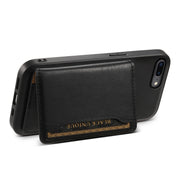 For iPhone 8 Plus/7 Plus Denior Cowhide Texture Leather MagSafe Detachable Wallet Phone Case(Black)
