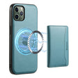For iPhone 11 Pro Denior Cowhide Texture Leather MagSafe Detachable Wallet Phone Case(Blue) - iPhone 11 Pro Cases by Denior | Online Shopping South Africa | PMC TechLife | Buy Now Pay Later Mobicred