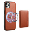 For iPhone 11 Pro Max Denior Cowhide Texture Leather MagSafe Detachable Wallet Phone Case(Brown) - iPhone 11 Pro Max Cases by Denior | Online Shopping South Africa | PMC TechLife | Buy Now Pay Later Mobicred