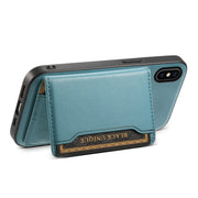 For iPhone X / XS Denior Cowhide Texture Leather MagSafe Detachable Wallet Phone Case(Blue)