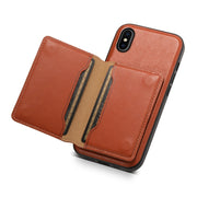For iPhone X / XS Denior Cowhide Texture Leather MagSafe Detachable Wallet Phone Case(Brown)
