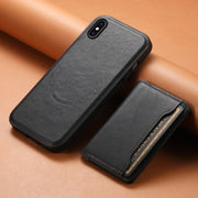 For iPhone XS Max Denior Cowhide Texture Leather MagSafe Detachable Wallet Phone Case(Black)