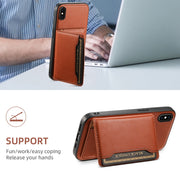 For iPhone XS Max Denior Cowhide Texture Leather MagSafe Detachable Wallet Phone Case(Brown)