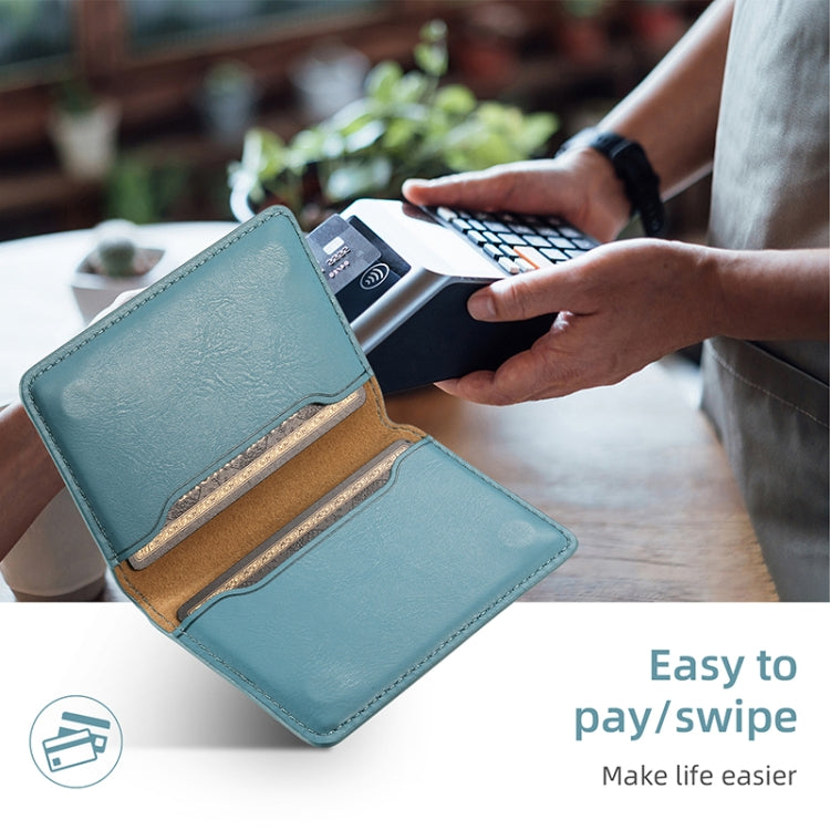 For iPhone 16 Plus Denior Cowhide Texture Leather MagSafe Detachable Wallet Phone Case(Blue) - iPhone 16 Plus Cases by Denior | Online Shopping South Africa | PMC TechLife | Buy Now Pay Later Mobicred