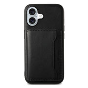 For iPhone 16 Plus Denior Cowhide Texture Leather MagSafe Detachable Wallet Phone Case(Black)