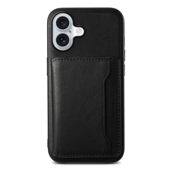 For iPhone 16 Plus Denior Cowhide Texture Leather MagSafe Detachable Wallet Phone Case(Black)