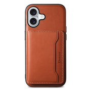 For iPhone 16 Plus Denior Cowhide Texture Leather MagSafe Detachable Wallet Phone Case(Brown)