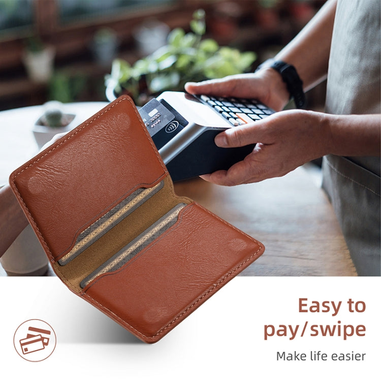 For iPhone 16 Plus Denior Cowhide Texture Leather MagSafe Detachable Wallet Phone Case(Brown) - iPhone 16 Plus Cases by Denior | Online Shopping South Africa | PMC TechLife | Buy Now Pay Later Mobicred