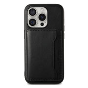 For iPhone 16 Pro Denior Cowhide Texture Leather MagSafe Detachable Wallet Phone Case(Black)