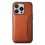 For iPhone 16 Pro Denior Cowhide Texture Leather MagSafe Detachable Wallet Phone Case(Brown)