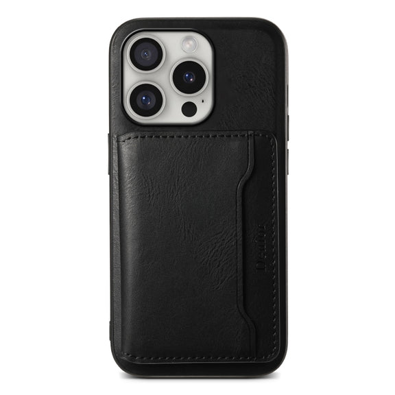 For iPhone 16 Pro Max Denior Cowhide Texture Leather MagSafe Detachable Wallet Phone Case(Black)