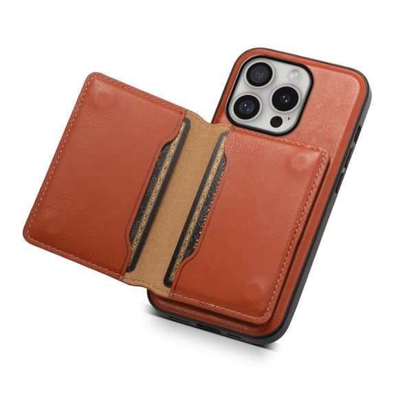 For iPhone 16 Pro Max Denior Cowhide Texture Leather MagSafe Detachable Wallet Phone Case(Brown)