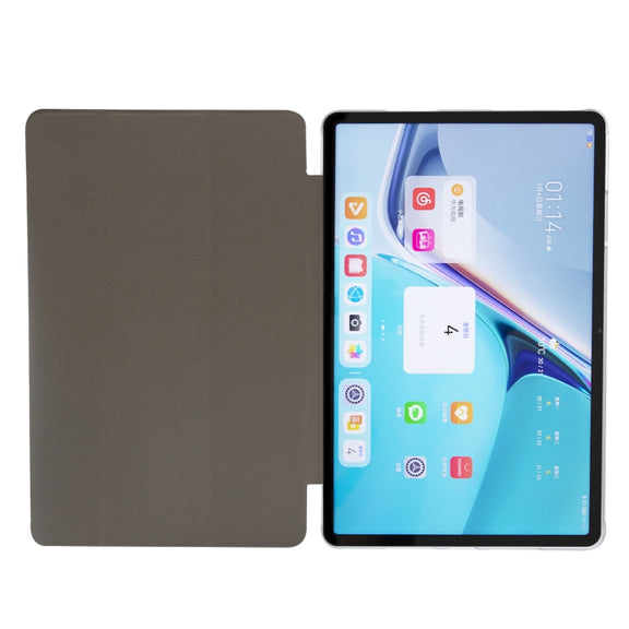 For Huawei MatePad Pro 11 2024 Silk Texture 3-Fold Leather Tablet Case(Dark Blue)