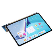 For Huawei MatePad Pro 11 2024 Silk Texture 3-Fold Leather Tablet Case(Dark Blue)