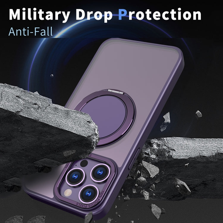 For iPhone 11 Pro 360-degree Rotating MagSafe Magnetic Holder Phone Case(Purple) - iPhone 11 Pro Cases by PMC TechLife | Online Shopping South Africa | PMC TechLife