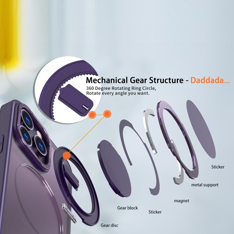 For iPhone 11 Pro 360-degree Rotating MagSafe Magnetic Holder Phone Case(Purple) - iPhone 11 Pro Cases by PMC TechLife | Online Shopping South Africa | PMC TechLife