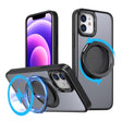 For iPhone 12 360-degree Rotating MagSafe Magnetic Holder Phone Case(Black) - iPhone 12 / 12 Pro Cases by PMC TechLife | Online Shopping South Africa | PMC TechLife