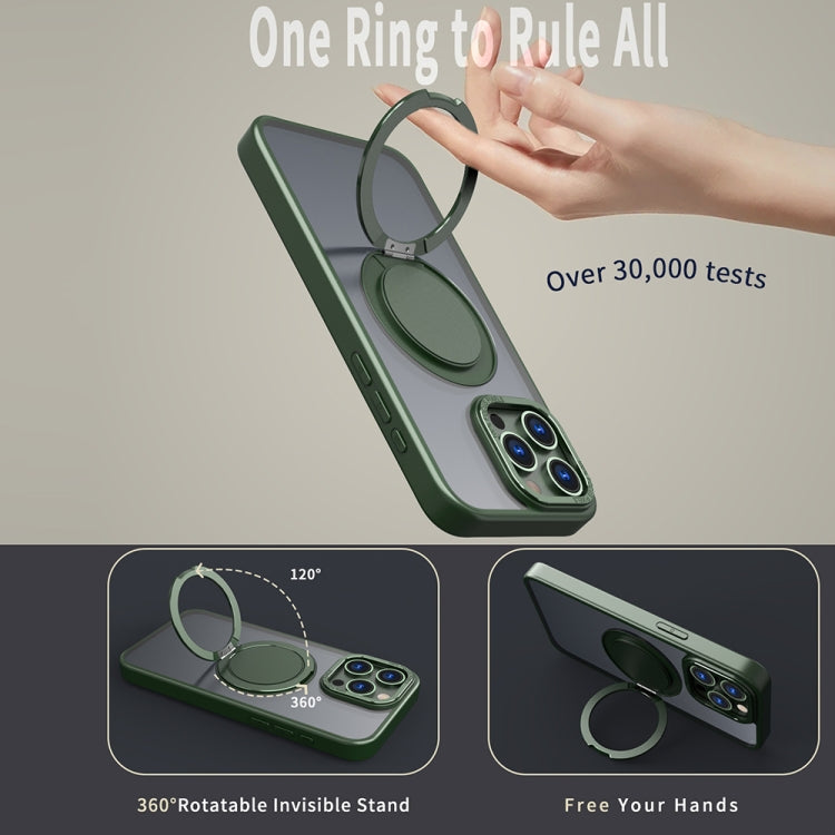 For iPhone 13 Pro 360-degree Rotating MagSafe Magnetic Holder Phone Case(Green) - iPhone 13 Pro Cases by PMC TechLife | Online Shopping South Africa | PMC TechLife