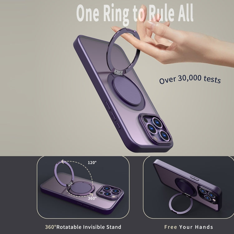For iPhone 13 Pro 360-degree Rotating MagSafe Magnetic Holder Phone Case(Purple) - iPhone 13 Pro Cases by PMC TechLife | Online Shopping South Africa | PMC TechLife