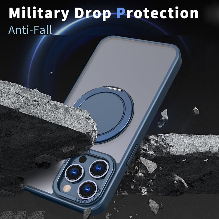 For iPhone 15 Pro Max 360-degree Rotating MagSafe Magnetic Holder Phone Case(Navy Blue) - iPhone 15 Pro Max Cases by PMC TechLife | Online Shopping South Africa | PMC TechLife
