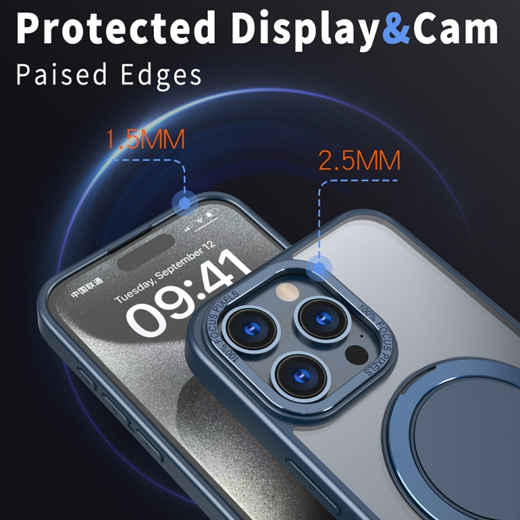For iPhone 15 Pro Max 360-degree Rotating MagSafe Magnetic Holder Phone Case(Navy Blue) - iPhone 15 Pro Max Cases by PMC TechLife | Online Shopping South Africa | PMC TechLife