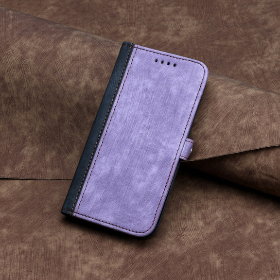 For Google Pixel 9 Pro Side Buckle Double Fold Hand Strap Leather Phone Case(Purple)