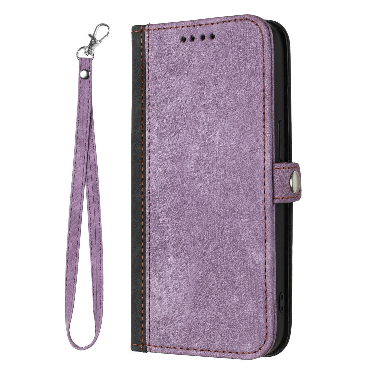 For Google Pixel 9 Side Buckle Double Fold Hand Strap Leather Phone Case(Purple) - Google Cases by PMC TechLife | Online Shopping South Africa | PMC TechLife | Buy Now Pay Later Mobicred