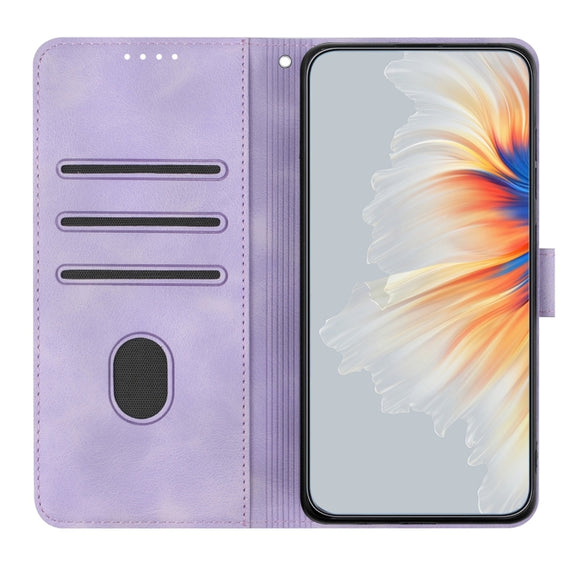 For Google Pixel 9 Pro Heart Pattern Skin Feel Leather Phone Case(Purple)