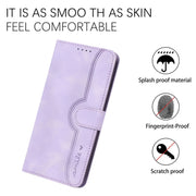 For Google Pixel 9 Pro Heart Pattern Skin Feel Leather Phone Case(Purple)
