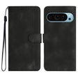 For Google Pixel 9 Pro Heart Pattern Skin Feel Leather Phone Case(Black) - Google Cases by PMC TechLife | Online Shopping South Africa | PMC TechLife | Buy Now Pay Later Mobicred