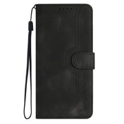 For Google Pixel 9 Pro Heart Pattern Skin Feel Leather Phone Case(Black)