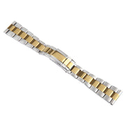 22mm Universal Three-Bead Stainless Steel Watch Band(Silver Gold)