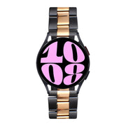 22mm Universal Three-Bead Stainless Steel Watch Band(Black Rose Gold)