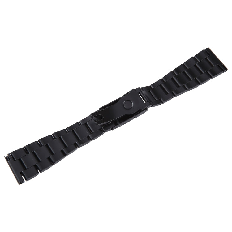 22mm Universal Three-Bead Stainless Steel Watch Band(Black Rose Gold)