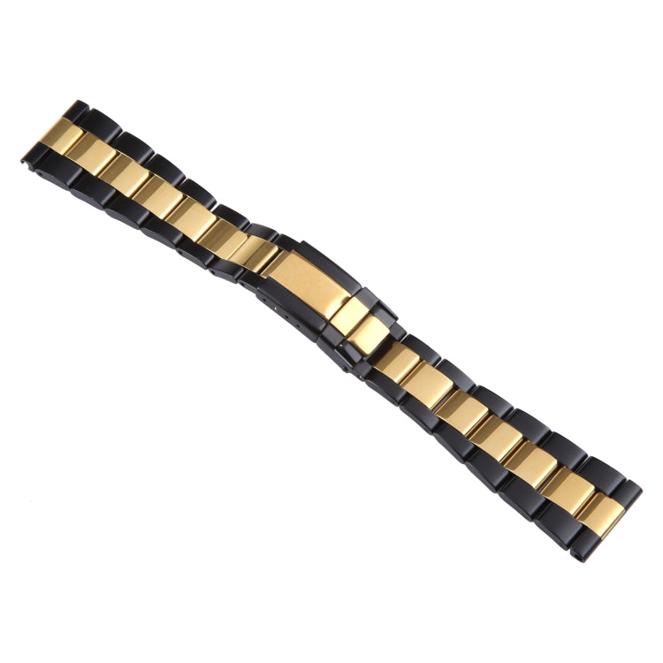 22mm Universal Three-Bead Stainless Steel Watch Band(Black Gold) - free shipping - PMC TechLife - Order now!