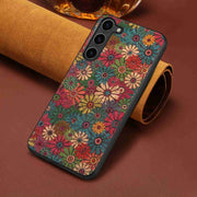 For Samsung Galaxy S24 5G Four Seasons Flower Language Series TPU Phone Case(Spring Green)