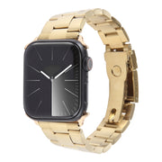 For Apple Watch SE 2023 40mm Three-Bead Stainless Steel Watch Band(Gold)