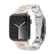 For Apple Watch SE 2023 40mm Three-Bead Stainless Steel Watch Band(Silver Rose Gold) - free shipping - PMC TechLife - Order now!