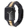 For Apple Watch Series 9 45mm Three-Bead Stainless Steel Watch Band(Black Gold) - Watch Bands by PMC TechLife | Online Shopping South Africa | PMC TechLife
