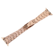 For Apple Watch Ultra 49mm Three-Bead Stainless Steel Watch Band(Rose Gold)