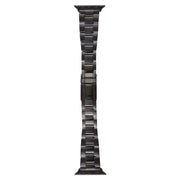 For Apple Watch Series 7 41mm Three-Bead Stainless Steel Watch Band(Black)