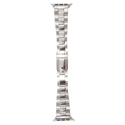 For Apple Watch Series 7 41mm Three-Bead Stainless Steel Watch Band(Silver)