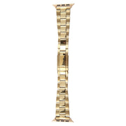 For Apple Watch Series 6 40mm Three-Bead Stainless Steel Watch Band(Gold)