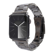 For Apple Watch Series 6 40mm Three-Bead Stainless Steel Watch Band(Gun Color)